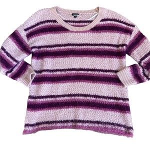 Torrid Women’s Plus Size 1 Eyelash Fuzzy Striped Long Sleeve Sweater